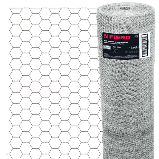 Tela de Pollo Galvanizada Cal.22 - Rollo 1.75x45m para Cercado, Corrales y Protección de Áreas Extensas