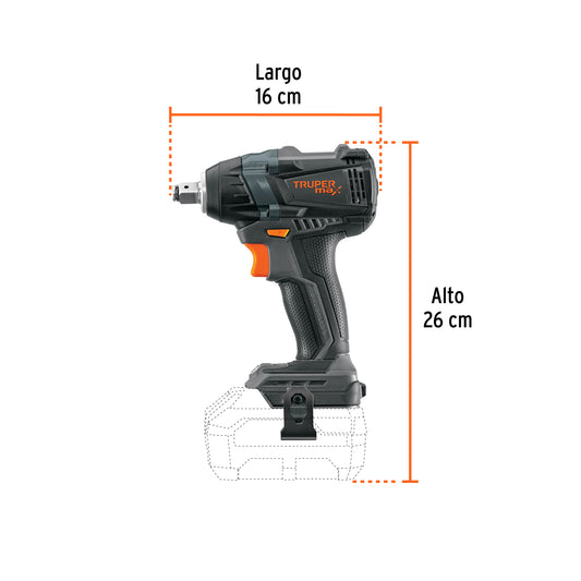 Llave de Impacto Inalámbrica 1/2" 20V 155 lb/ft MAX-20LS Brushless - Solución Profesional para Tornillos y Tuercas de Alta Resistencia