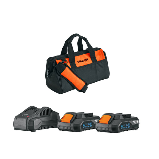 Rotomartillo Inalámbrico 20V MAX-20R Brushless - Solución Profesional para Perforación en Concreto y Mampostería - 2 Baterías 2Ah + LED - Truper