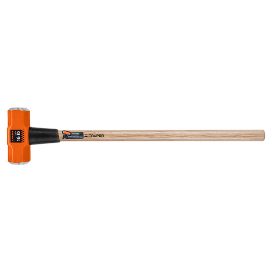 Marro Octagonal 16 lb Truper MD-16M - Herramienta Profesional para Demolición y Golpeo Pesado con Mango de Madera 36 Pulgadas