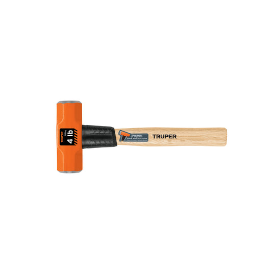 Marro Octagonal 4 lb Truper MD-4M - Cabeza Forjada Acero - Mango Madera 12" - Herramienta Demolición Profesional