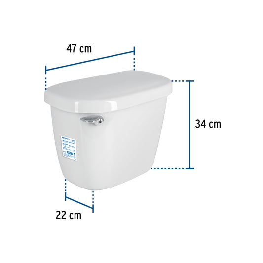 Tanque Bajo de Porcelana Blanco con Accesorios FOSET 44008