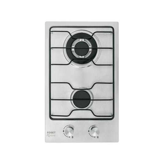 Parrilla Gas Empotrable 30cm FOSET - 2 Quemadores Acero Inoxidable con Encendido Electrónico