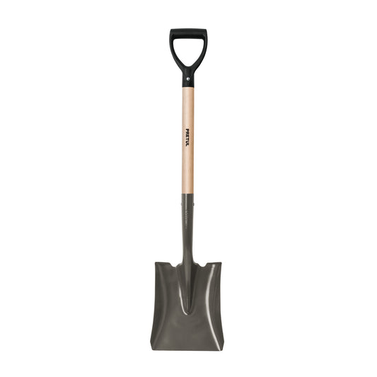 Pala Cuadrada Pretul PCD-P con Puño D - Acero al Carbono para Excavación y Jardinería Profesional - Mango de Madera Resistente