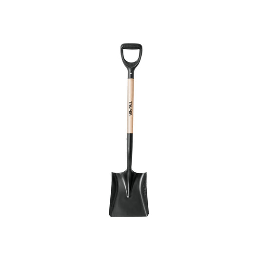 Pala Cuadrada Truper T-1000 Puño Y - Herramienta Profesional Acero Carbono para Excavación, Construcción y Jardinería - Mango Madera Resistente - PCY-PE