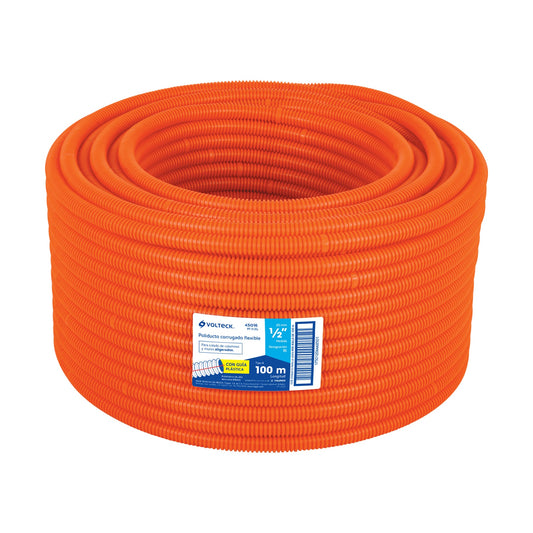 Poliducto Corrugado 1/2" con Guía 100m TRUPER® - Protección Cables Eléctricos