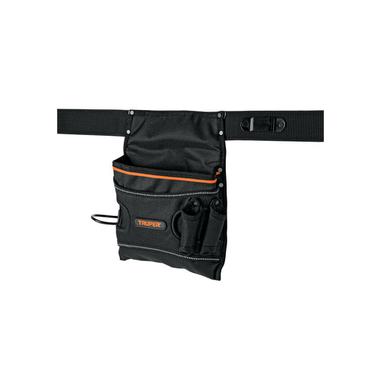 Porta Herramientas Profesional Truper 5 Compartimentos - Poliéster 600D Resistente - Organiza y Protege Tus Herramientas