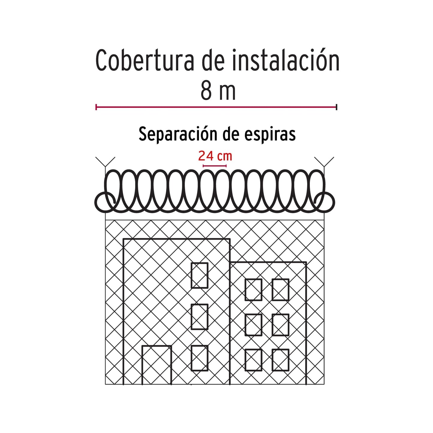 Rollo concertina alta seguridad, 45cm diámetro x 8m, Protección perimetral de predios