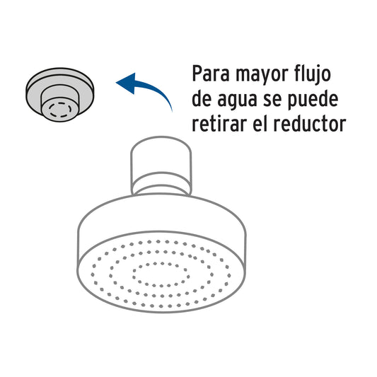 Regadera 5 Funciones con Brazo Ajustable 4" Satín FOSET ELEMENT