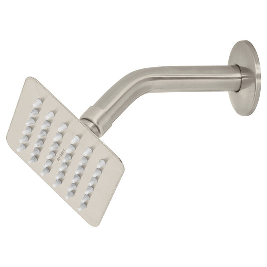 Regadera Cuadrada 4 Pulgadas Acero Inoxidable con Brazo TÚBIG FOSET - Acabado Satinado