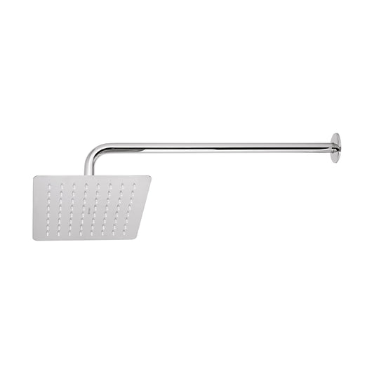 Regadera Cuadrada 8" Acero Inoxidable con Brazo Cromo TÚBIG