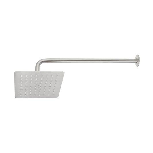 Regadera de Ducha Cuadrada 8 Pulgadas Acero Inoxidable con Brazo TÚBIG Satín