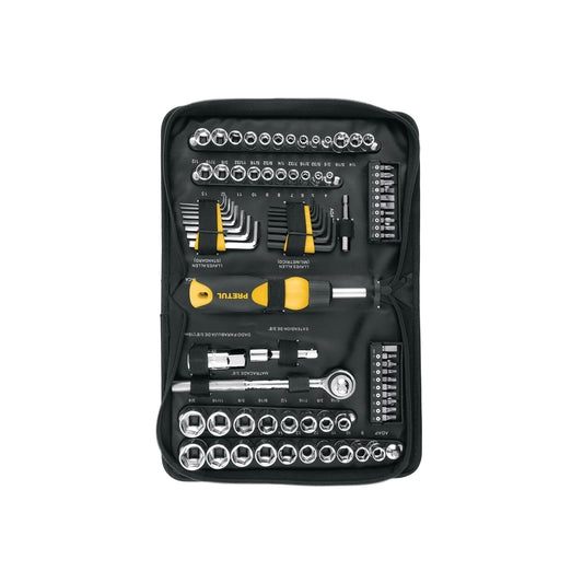 Juego de 83 Herramientas Mecánico 1/4 y 3/8 Pretul SET-85 - Kit Completo Profesional con Matraca Doble Sistema y Estuche - Solución Integral para Reparación Automotriz