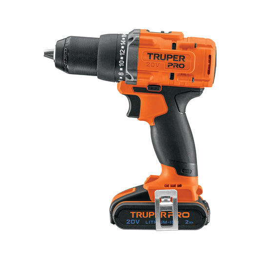 Taladro Inalámbrico Truper Pro 20V Brushless 1/2" Industrial TALI-20A2 (Kit con Batería)