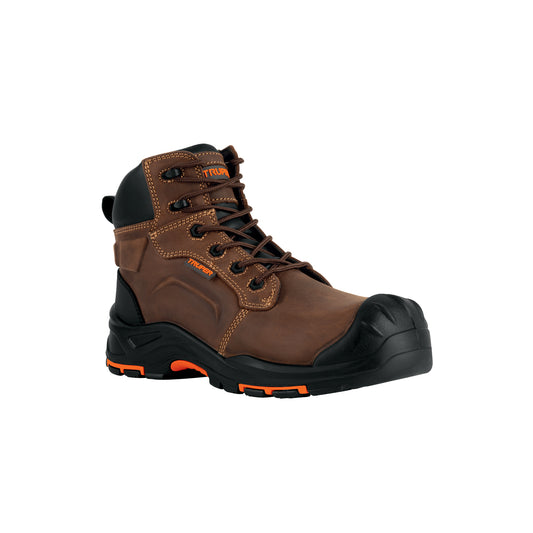 Bota de Seguridad Dieléctrica Truper ZC-429C #29 Café - Antifatiga con Puntera de Protección, Resistente a Aceites y Solventes - Calzado Industrial de Piel para Trabajadores