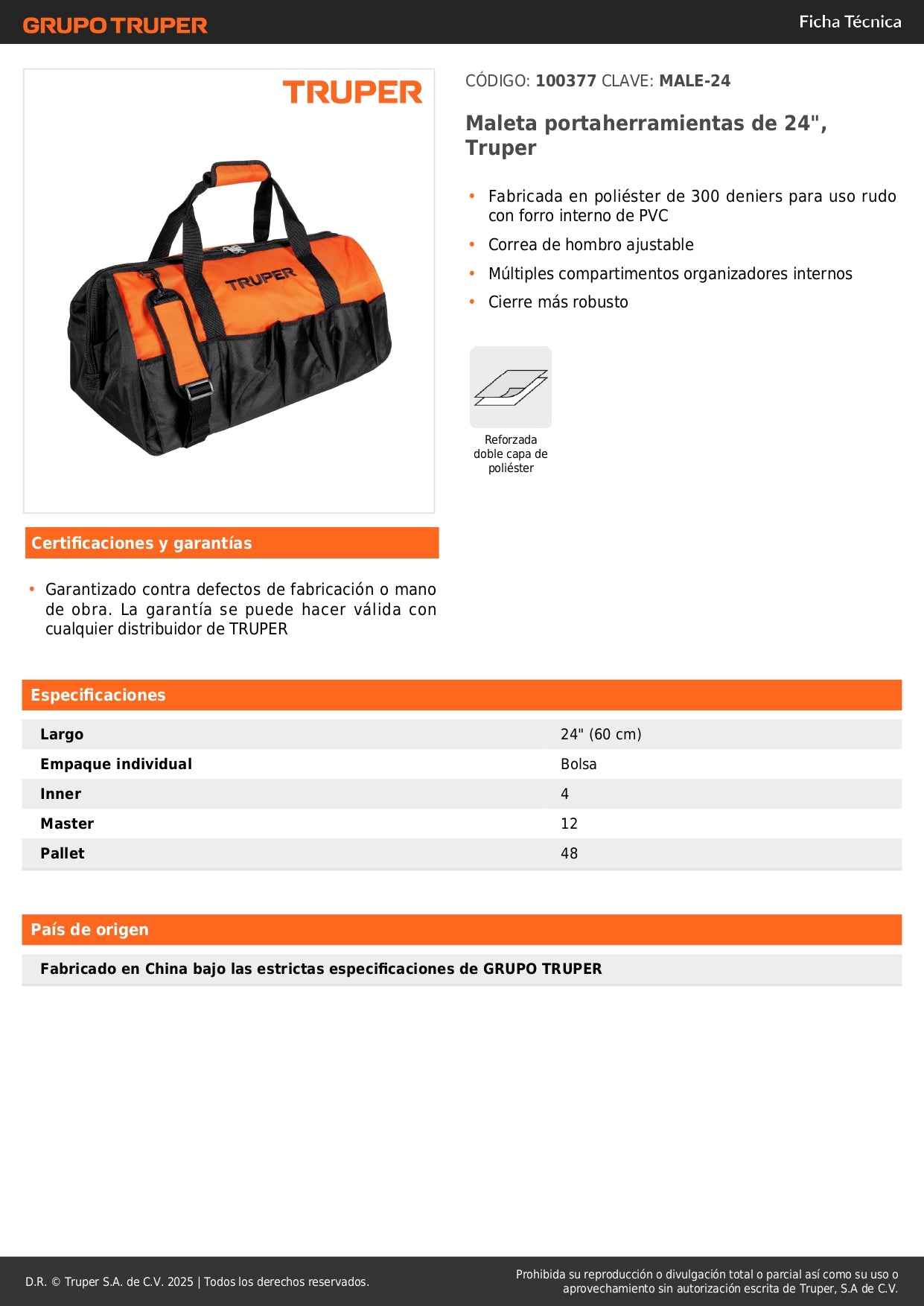 Maleta Portaherramientas Profesional 24 Pulgadas Truper - Organización Total para Técnicos y Profesionales