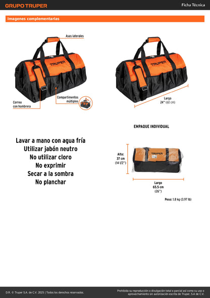 Maleta Portaherramientas Profesional 24 Pulgadas Truper - Organización Total para Técnicos y Profesionales