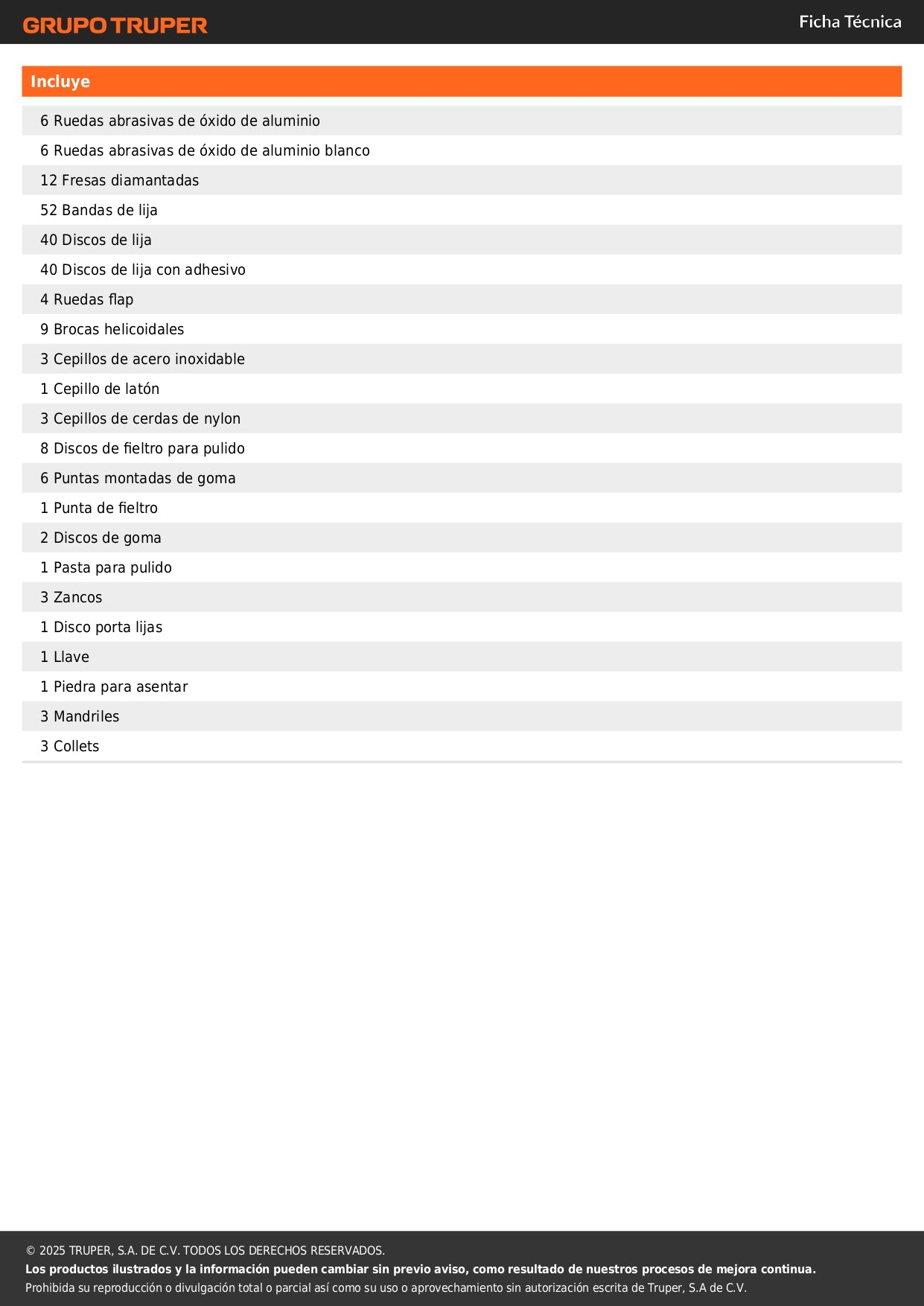 Kit accesorios para herramienta rotativa, 276 piezas, TRUPER