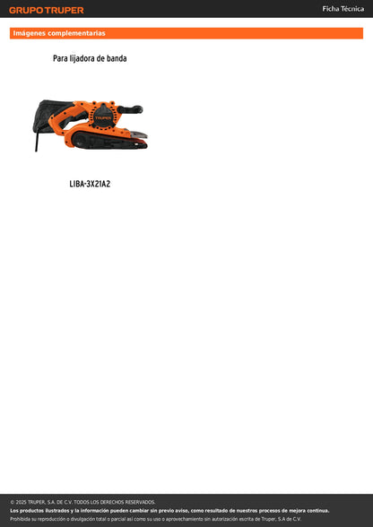 Bolsa para polvo de repuesto para LIBA-3x21A2, Truper