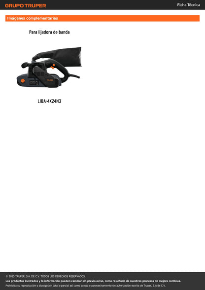 Bolsa para polvo de repuesto para LIBA-4X24N3, Truper