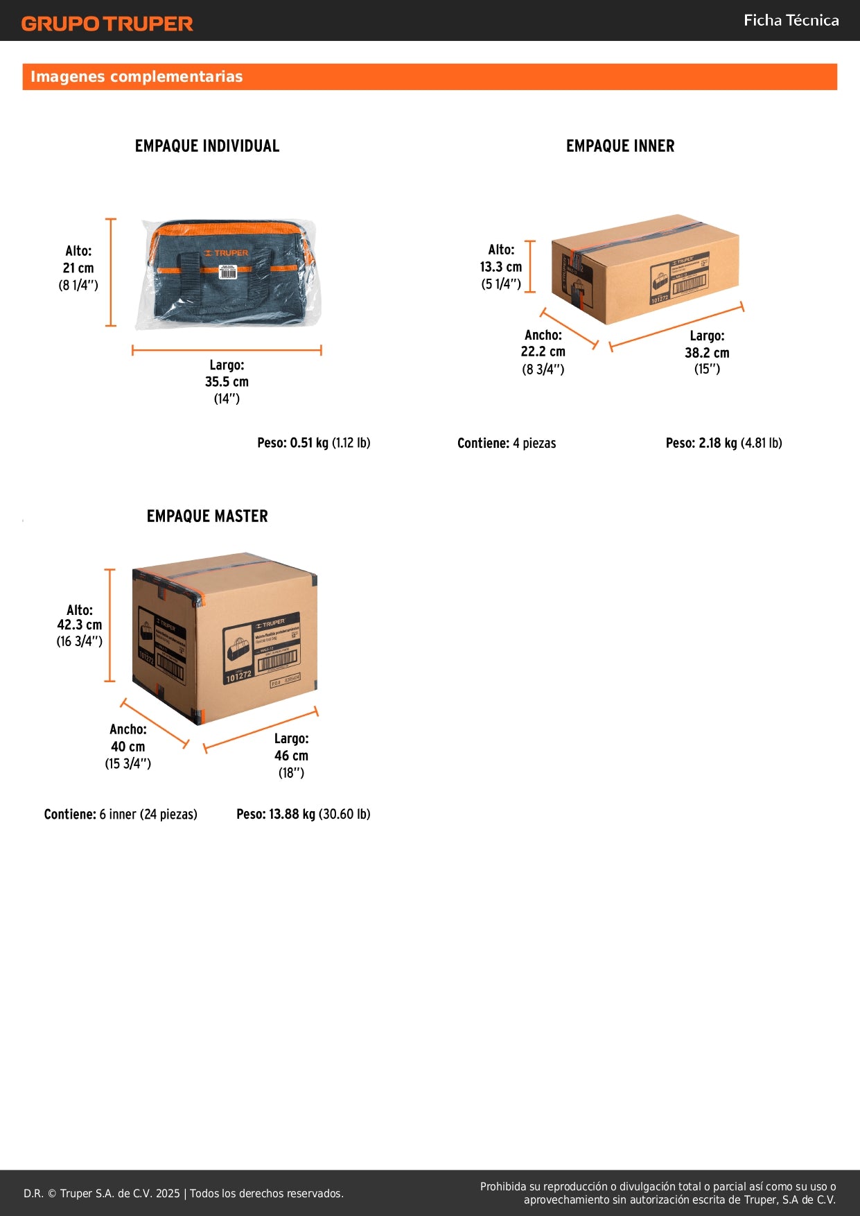 Maleta Portaherramientas Profesional 12 Pulgadas MALE-12 Truper - Organiza y Transporta Herramientas con Facilidad
