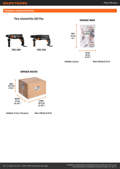 Interruptor de repuesto para ROEL-20/30N, Truper