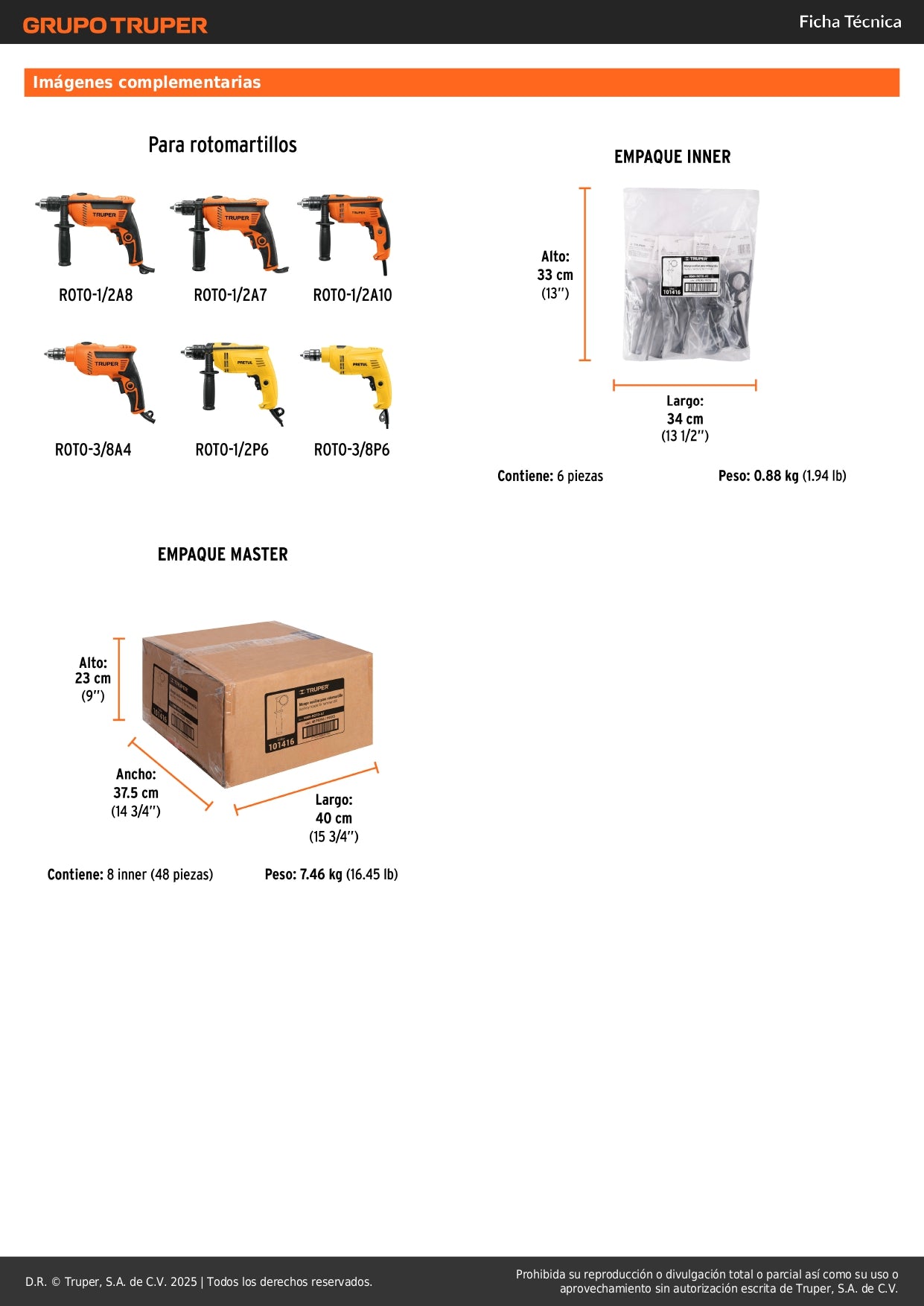Mango de repuesto para ROTO-1/2A7,ROTO-1/2A8,ROTO-1/2A9