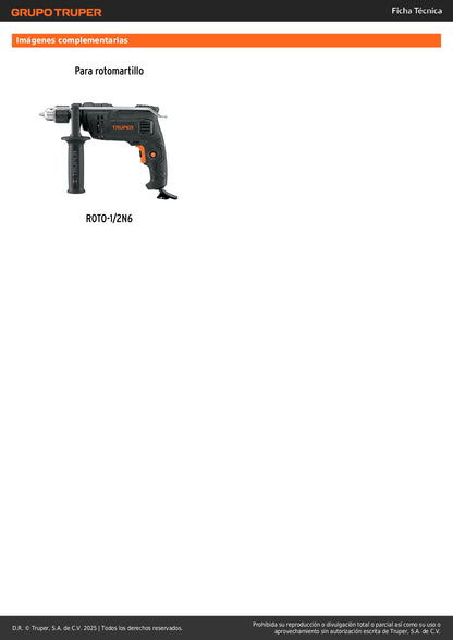 Interruptor de repuesto para ROTO-1/2N6, Truper