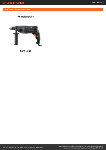 Interruptor de repuesto para ROTO-1/2N7, Truper