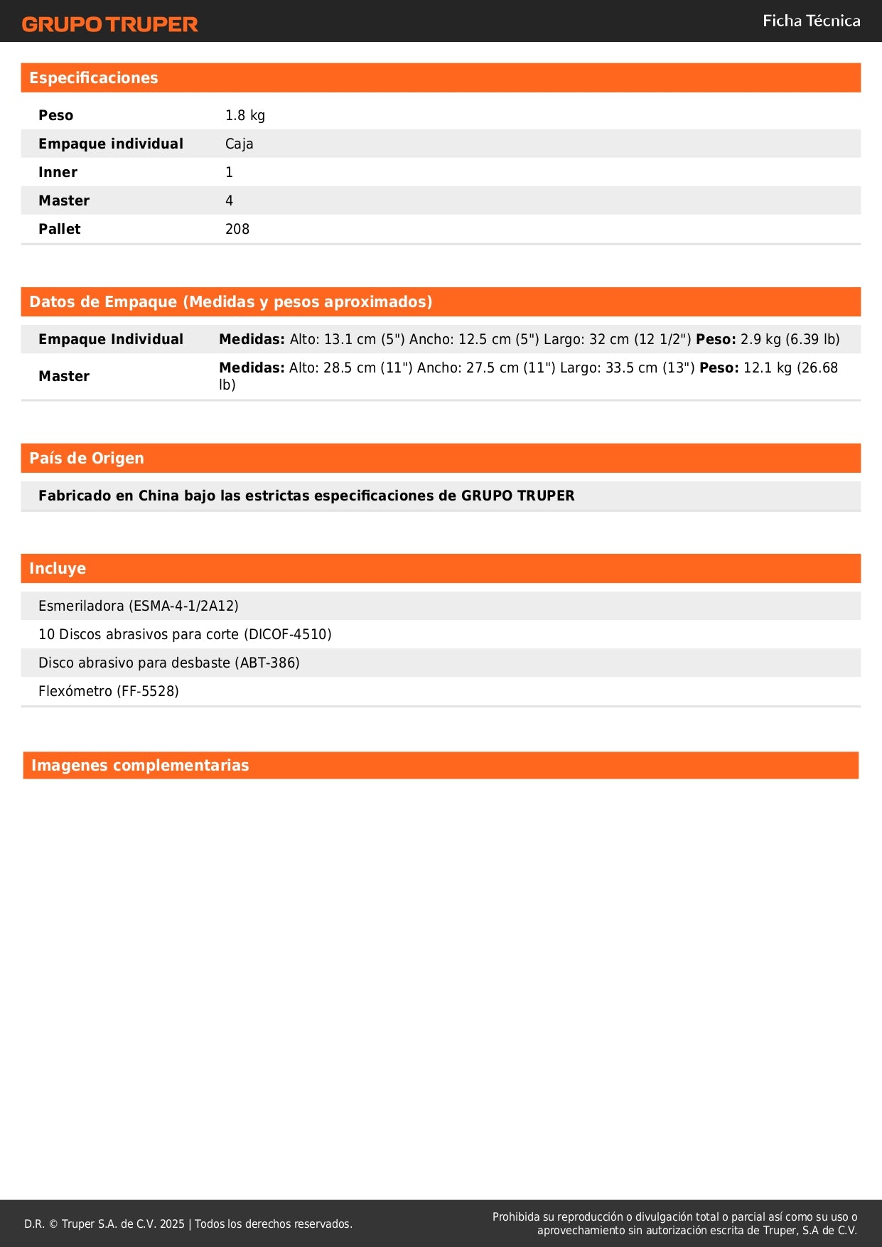 Combo Esmeriladora Angular 4-1/2 Pulgadas 700W + Flexómetro 5.5m + Discos Corte Metal - Kit Profesional Completo para Corte Preciso y Medición