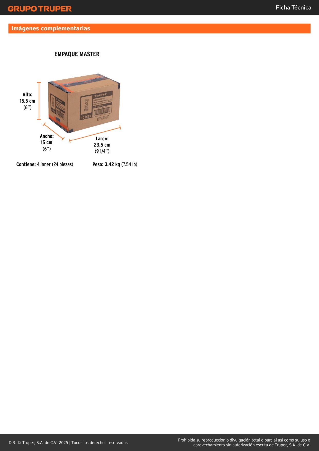 Conector 3/4" rápido de latón manguera-acc. sistema click