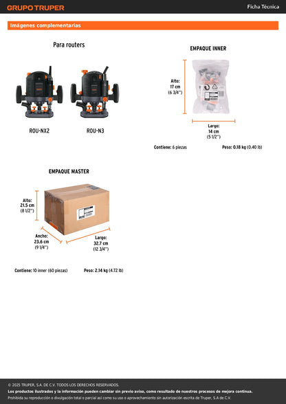 Interruptor de repuesto para ROU-N, Truper