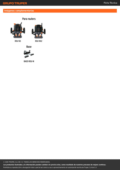 Guía paralela para ROU-NX3, ROU-NX2 y ROU-N3, TRUPER