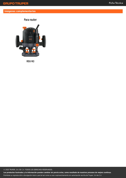 Collet de 1/4" para ROU-N3, TRUPER