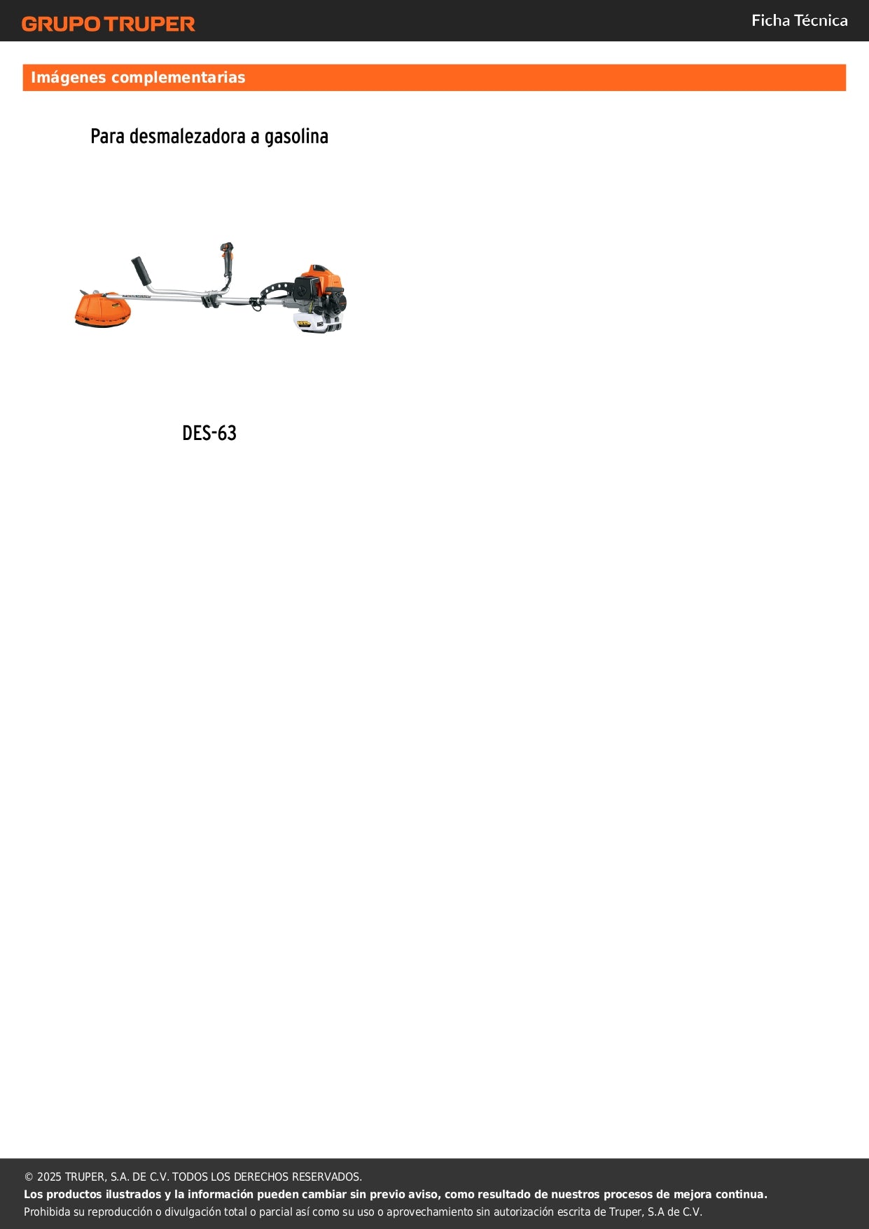 Kit de mantenimiento para carburador para DES-63, Truper