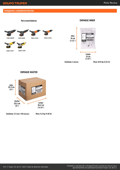 Interruptor de repuesto p/esmeriladoras Grupo 1, Truper