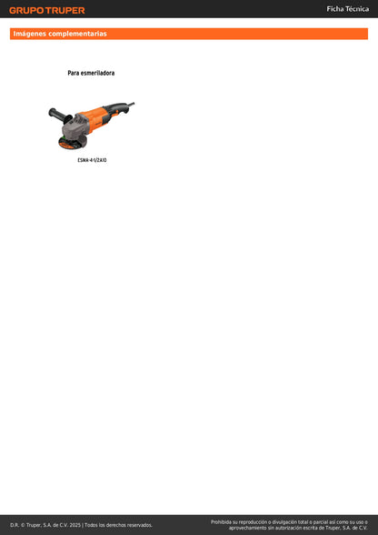 Mango de repuesto para esmeriladoras Grupo 2, Truper