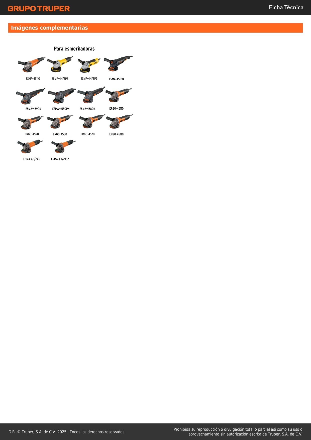 Brida interior para esmeriladoras angulares Grupo 1, Truper