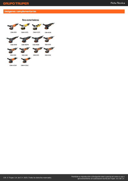 Brida interior para esmeriladoras angulares Grupo 1, Truper