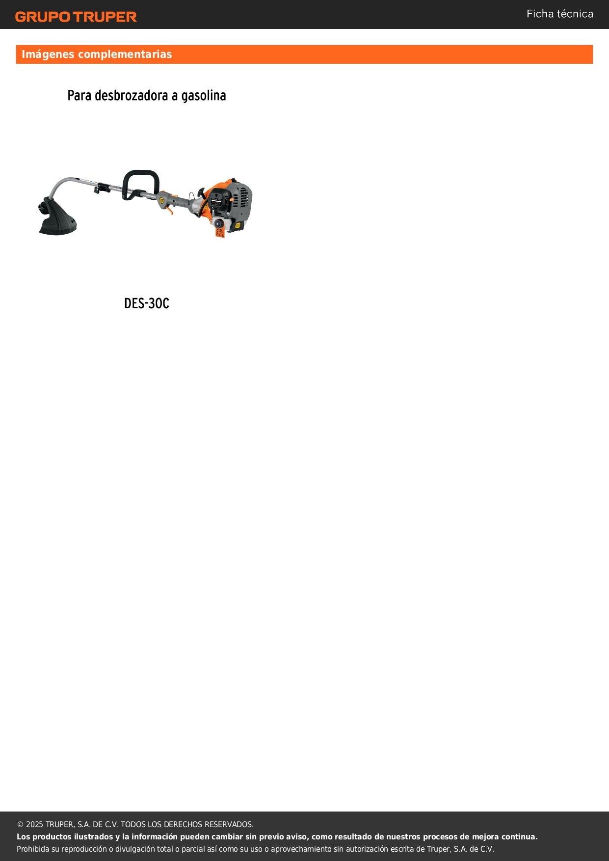 Kit de mantenimiento para carburador para DES-30C, Truper