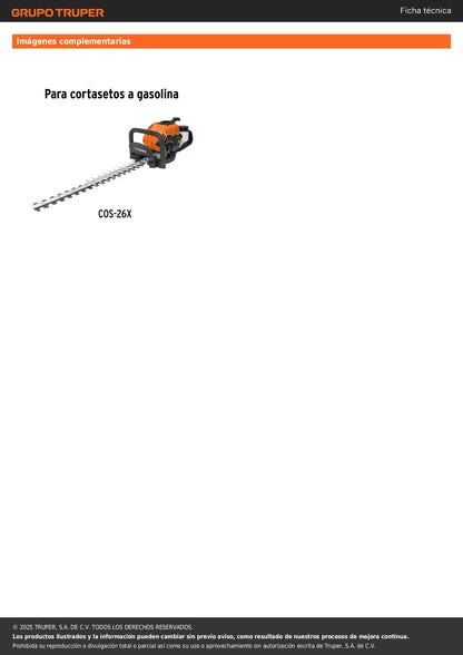 Carburador para cortasetos a gasolina COS-26X, TRUPER