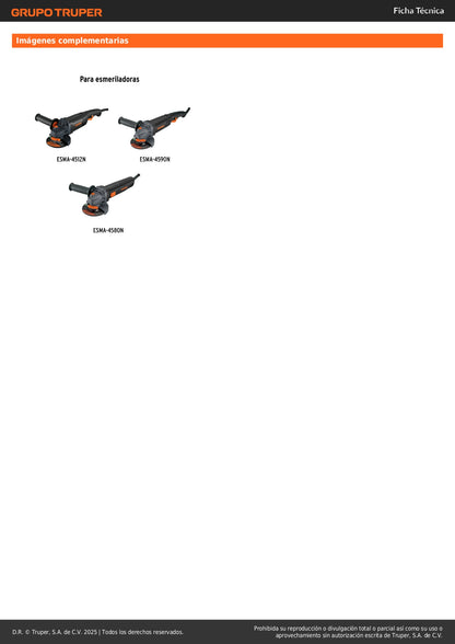 Mango de repuesto para esmeriladoras Grupo 5, Truper