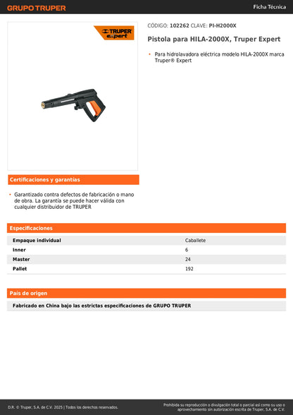 Pistola para HILA-2000X, Truper Expert