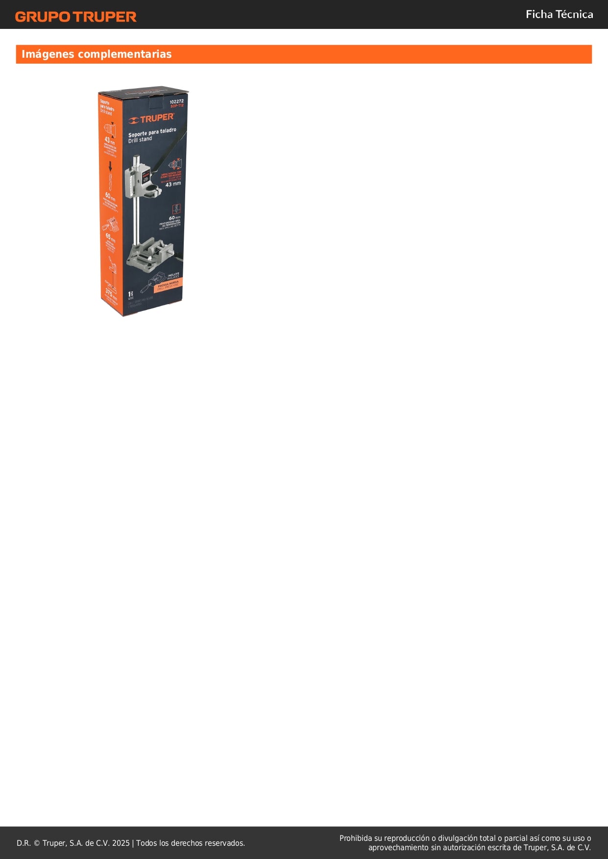 Soporte vertical para taladro 3/8"-1/2", Truper