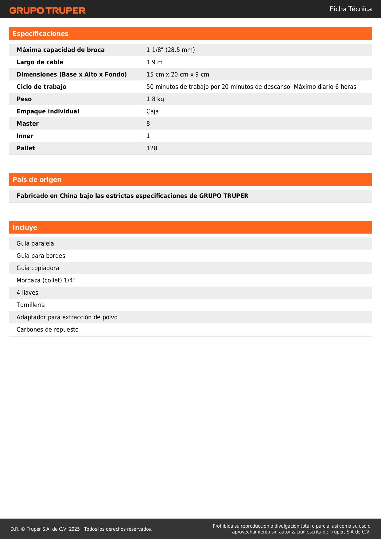 Router Rebajadora Industrial TRUPER 710W 3/4HP - Herramienta Profesional para Carpintería y Trabajos de Precisión en Madera - Modelo ROU-MN