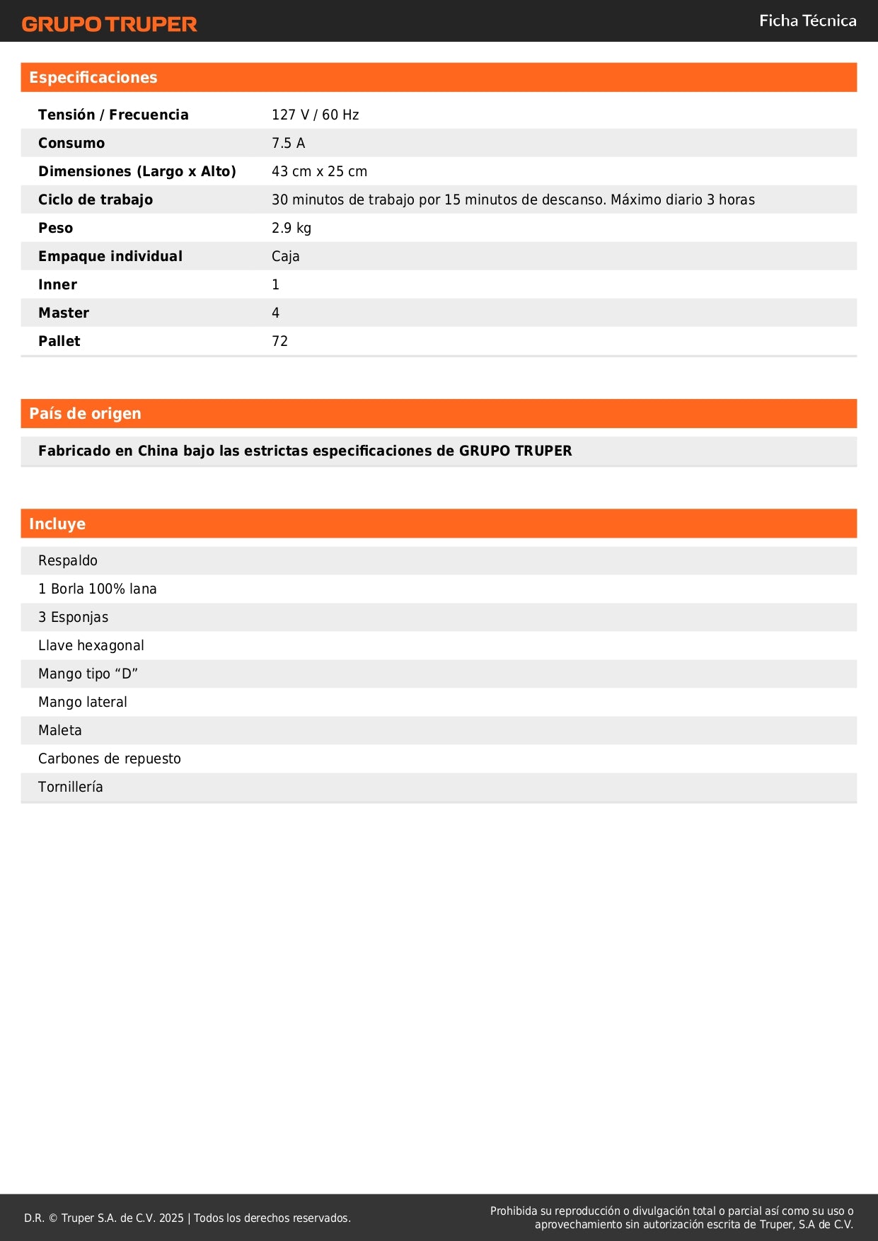 Pulidora Doble Acción TRUPER PRO 6 Pulgadas 900W - Velocidad Variable 6 Niveles - Solución Profesional para Pulido Automotriz y Industrial - Modelo PULA-6A