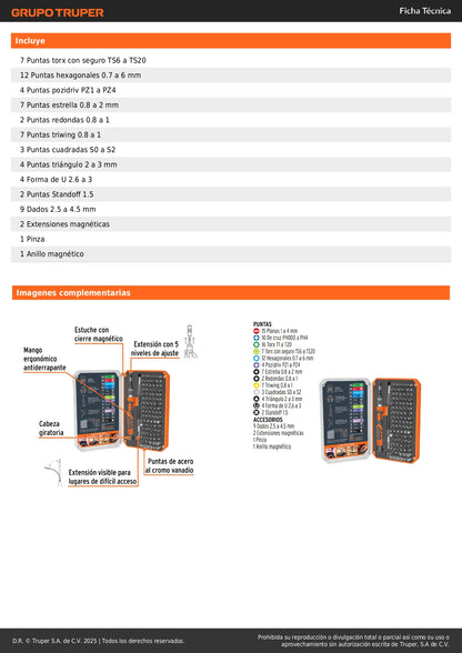 Desarmador de Precisión JOY-106 con 106 Puntas Intercambiables - Kit Profesional para Electrónica y Reparaciones