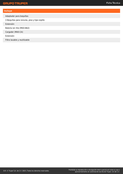 Aspiradora Inalámbrica para Auto 20V MAX-20A - Batería 2Ah con Indicador de Carga - Contenedor Transparente y Filtro Lavable - Solución Profesional para Limpieza Automotriz