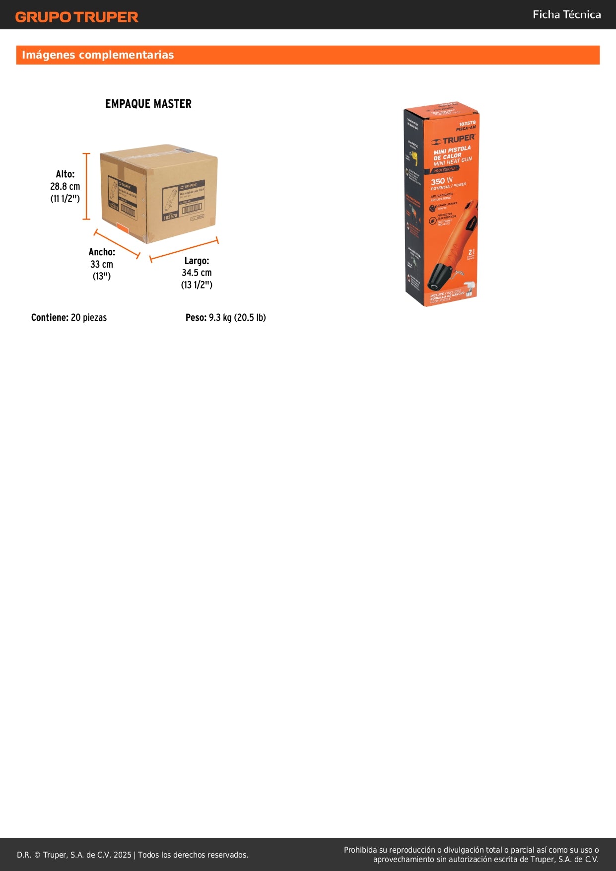 Mini Pistola de Calor 350W TRUPER PRO PISCA-AM - Solución Profesional para Manualidades y Electrónica con Temperatura 400°C y Soporte Manos Libres