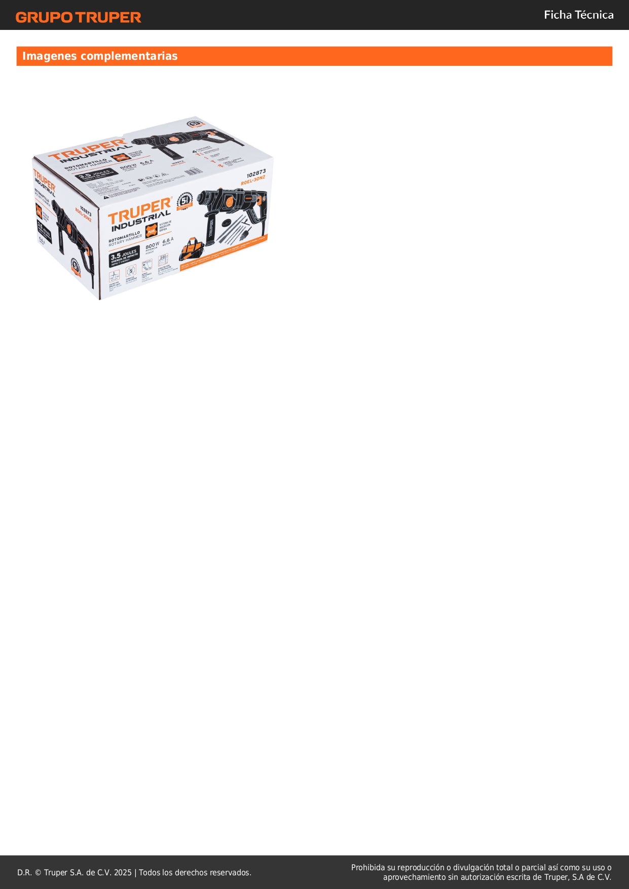 Rotomartillo SDS Plus Industrial 800W 3.5 Joules ROEL-30N2 - Perforación Profesional Concreto y Mampostería con Mango D y 4 Funciones